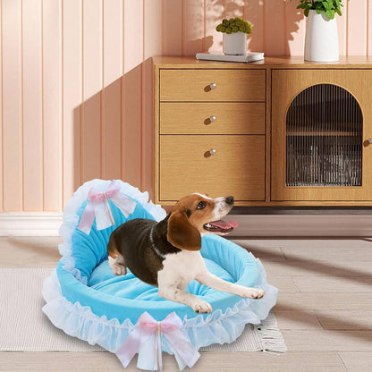 Lit pour chien - CuteLaceDogBed™ - Bleu - La niche de Wally