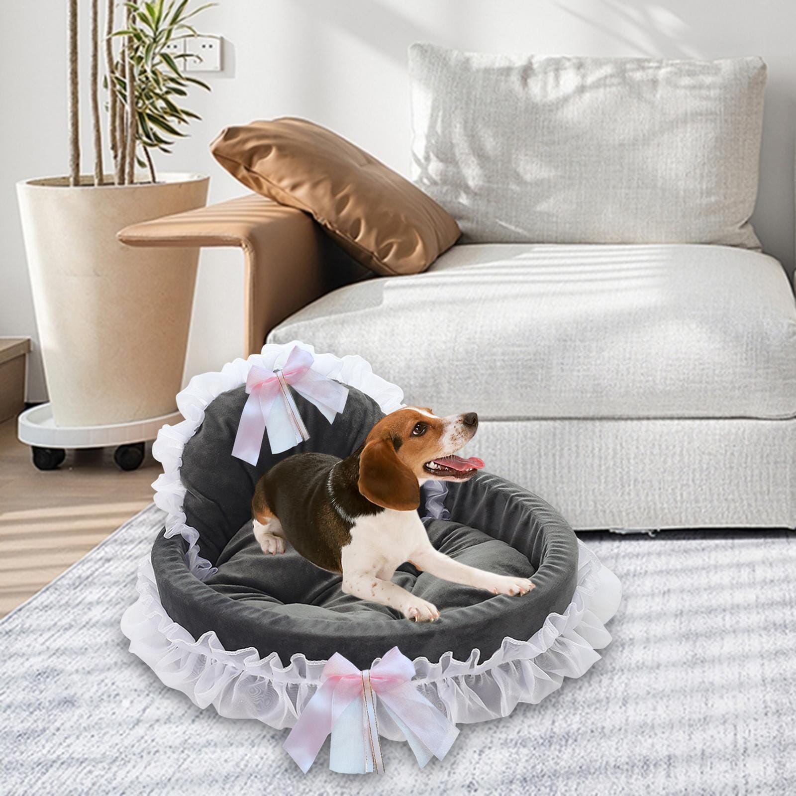 Lit Pour Chien - CuteLaceDogBed™ - Gris - La niche de Wally