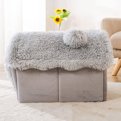 Niche Chien - ComfortableDogHouse™ - Gris Fourrure - La niche de Wally