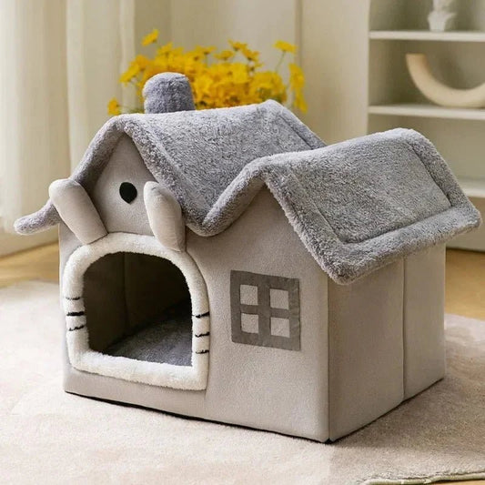 Niche Chien - ComfortableDogHouse™ - Gris Toiture Double - La niche de Wally