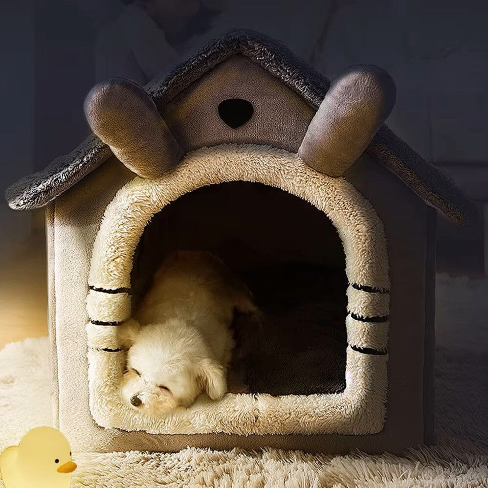Niche Chien - ComfortableDogHouse™ - Toit simple gris - La niche de Wally