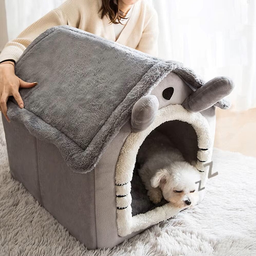 Niche Chien - ComfortableDogHouse™ - Toit simple gris - La niche de Wally